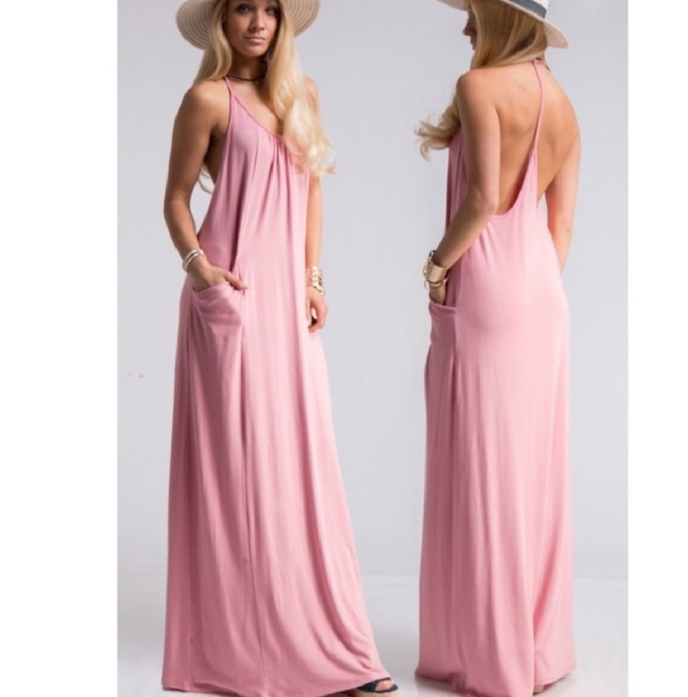 NWT Maxi Dress Jersey T-strap back with Pockets